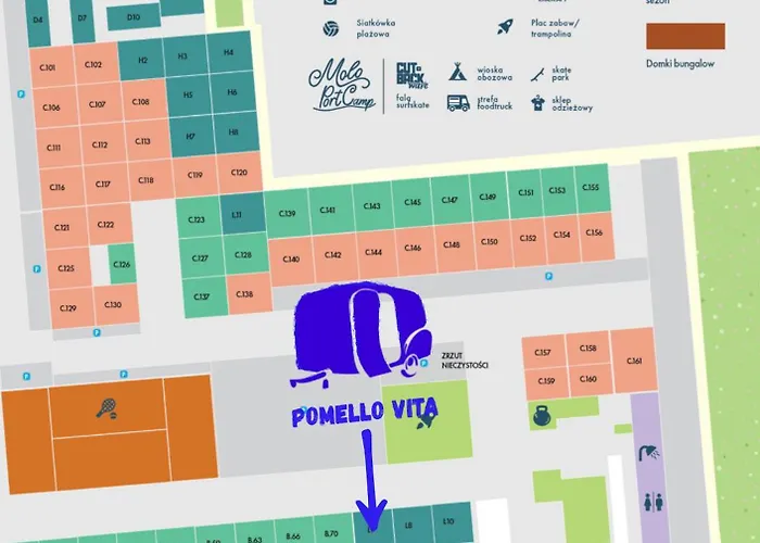 مكان تخييم Przyczepa Kempingowa Pomello *